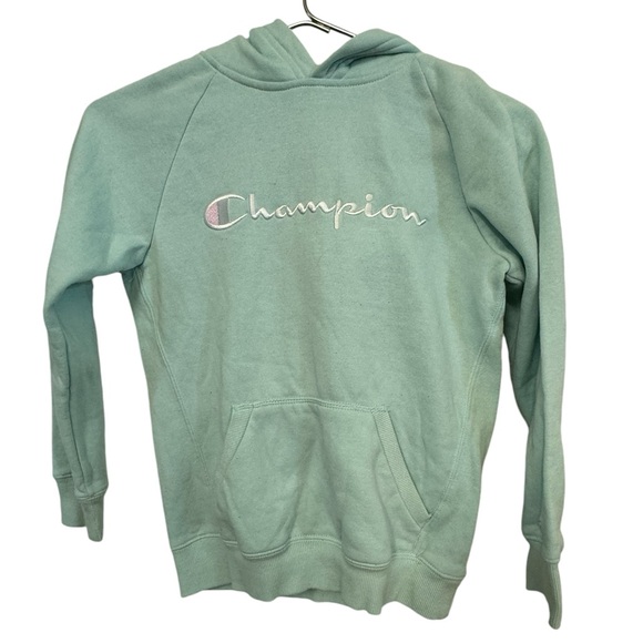 High End Mint Green Embroidered Youth Boys M Hoodie Sweatshirt MINTY - Picture 1 of 4